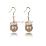 Austrian bronze crystal pearl earrings