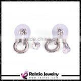 Luxury Zircon Crystal Stud Earrings Rose Gold Plated Jewelry for Women thumbnail-3