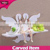 Decorative Pure White Nice WPC Hollow Out Floating Shelves Wall Shelf for Household