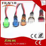 Plastic Waterproof 8mm 230v Yellow Blue Red Green White Led Motorcycle Signal Light thumbnail-6