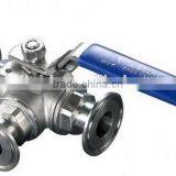 Stainless Steel Clamped Three Ways Ball Valve thumbnail-3