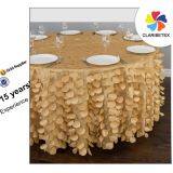 Round Satin Petal Embroidered Wedding Table Cloth