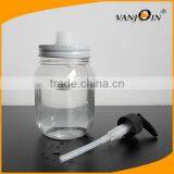 High Quality Plastic Square 250ml Mason Jar With Pump Sprayer Screw Cap thumbnail-6