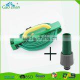 15m Flat Garden Hose Pipe & Reel With Spray Nozzle Gun Outdoor Watering Hose 15M thumbnail-1
