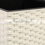 Wholesale Elegant White Resin Wicker Decorative Indoor Plant Pots thumbnail-3