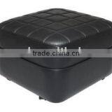 Dylan Square Quilt Top Faux Leather Ottoman thumbnail-1