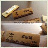 Customized Bamboo Wood Badge Wooden Name Tag Staff Member Engraving High-Grade Name PIN thumbnail-1