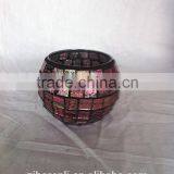 Color Mosaic Modern Flower Vase Tall Glass thumbnail-6