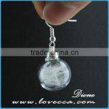 Vintage Style Jewelry Antiqued Bronze Flower Cap Bail Wish Vial Drop Glass Bottle Pendant Vial thumbnail-3