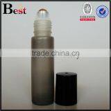 Best Sale Fancy Gray Frosted Glass Bottle 10 ml Roll on Perfume Bottle Glass With Stainless Steel Roller Bulk Buy From China thumbnail-2