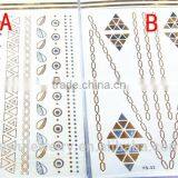 T001-019 Women Beauty Body Art Tattoo Cheap Metallic Gold Glitter Sexy Hand Tattoo Sticker thumbnail-1