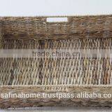 Rectangle Water Hyacinth Basket With Handles thumbnail-2