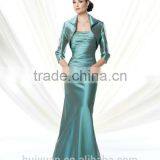 2 Pieces Formal Long Sleeve Satin Mother Prom Dress thumbnail-2