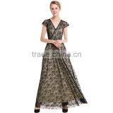 Maxnegio Sexy Black Long Lace Wrap Maxi Evening Dress for Women thumbnail-6