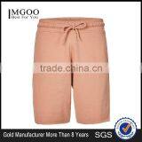 MGOO Foshan Manufacturer Pink Ribbed Jersey Shorts Fashion Comfortable Draw String Raw Hem Knee Length Shorts thumbnail-1
