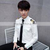 Man Air Line Pilot Uniform Shirt White and Black Pilot Shirt Long Sleeve Pilot Shirts thumbnail-1