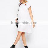 Maternity Embroidered Swing Dress With Dipped Hem China Supplier thumbnail-4