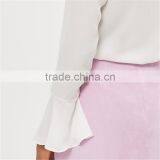 2017 OEM Hot Sale Long Sleeve White Chiffon Shirts for Ladies thumbnail-5
