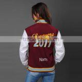 Customize Custom Made Women Ladies Winte Baseball College Cheap American High School Fashion Uniform Baseball Varsity Jacket thumbnail-3