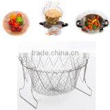 2016 New Arrival Hot Sale Foldable Steam Rinse Strain Fry Chef Basket Strainer Net Kitchen Cooking Too thumbnail-4