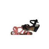 Custom New Designs Comfortable PU Pink / Black Ladies Wedge Sandals With 9cm Heels thumbnail-1