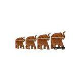 Set Of Elephants-Hand Carved Wooden Animals Figures thumbnail-1