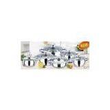12 Piece SS 201 Apple Stainless Steel Cookware Sets With Body 0.45 mm thumbnail-1