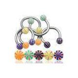 Horseshoes Surgical Steel UV Acrylic Triple CBR Circular Barbell Piercing Jewelry For Wedding thumbnail-1