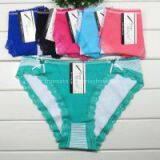 2015 New Stripe Laced Brief Stripe Bikini Stretch Cotton Women Underwear Lady Boyshort Lady Panties Lingerie Intimate Underpants thumbnail-3