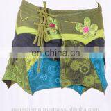Bohemian Multi Colored Side Lace Mini Gypsy Skirt HHCS 134 A