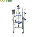 Adding Condenser Lab Double 100 Liter Jacketed Glass Reactor
