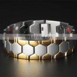 Double Row 4 Element Pain Relief Mens Bio Health Stainless Steel Magnetic Bracelet thumbnail-6