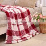 2020 Amazon Luxury Warm Fuzzy Sherpa Plaid Blankets Custom Sofa Chair Throw Blanket for Winter Anti Radiation Blanket Cobertores thumbnail-1