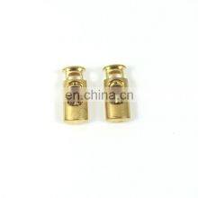 Flat Elastic Rope Double Holes Metal String Gold Cord Stopper