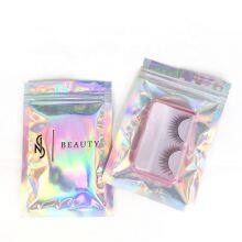 Holographic Clear Plastic Makeup Eyelash Bags Custom Logo With Zipper thumbnail-5