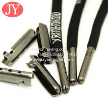 fashionable bullet shape metal aglet direct selling solid color round polyester shoelace replaced shoe lace