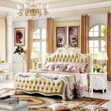 Solid Wood Bed Frame Easy Assembly Wooden Bedroom Furniture Bed With Vintage Headboard thumbnail-4