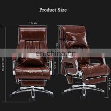 Heavy Duty Leather Boss Computer Chair Reclining Swivel Executive Ergonomic Massage Office Chairs With Footrest for Office thumbnail-3