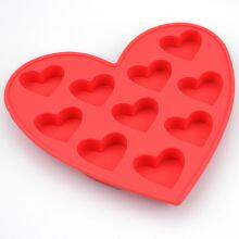 3D DIY Kitchen Accessories Fondant Candy Cake Chocolate Silicone Baking Mold 10 Cavity Love Heart Shaped Breakable Silicone Mold thumbnail-1