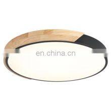 Нордический макаронный потолочный светильник LED, простой и современный, сверхтонкий, круглый, из цельного дерева для спальни