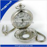 Speciality Stainless Steel Silver Empty Pocket Watch Japan Movement thumbnail-1