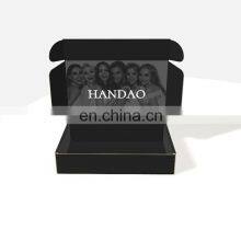 Custom Logo Eco Friendly Packaging Mailer Box Personalized Ecommerce for Craft Gift Corrugated Paper Black Shipping Box thumbnail-3
