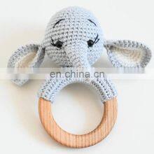 Cuties Crochet Amigurumi Fox Doll Rattle Set Baby Gift Elephant Wooden Teether Ring Kid's Toy Vietnam Supplier Cheap Wholesale thumbnail-3