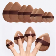 Wholesale Beauty 2024 New Arrival 4 Different Size Puff Face Makeup Mini Big Tear Drop Plush Velvet Powder Puff Custom Logo thumbnail-2