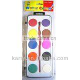 Hot Items Non Toxic Water Color Cake Sheet Solid 12C Dia 22mm With Paint Brush