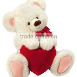 Plush Teddy Bear With Red Heart, Teddy Bear White With Red Heart Plush Toys thumbnail-1