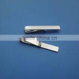 Brass Curved Blank Mens Tie Clip Tie Bar Set Brushed Silver in Gift Box thumbnail-2