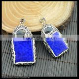 LFD-0040P ~ Wholesale Druzy Pave Rhinestone Crystal Lapis Lazuli Charms Pendant Fashion Jewelry Finding