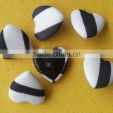 Union Logo Plastic Shell Heart Shape Self Fabric Covered Shank Button -- F1503 thumbnail-2