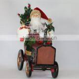 XM-CH1557 18 Inch Santa Sitting on Wood Tractor for Christmas Decoration